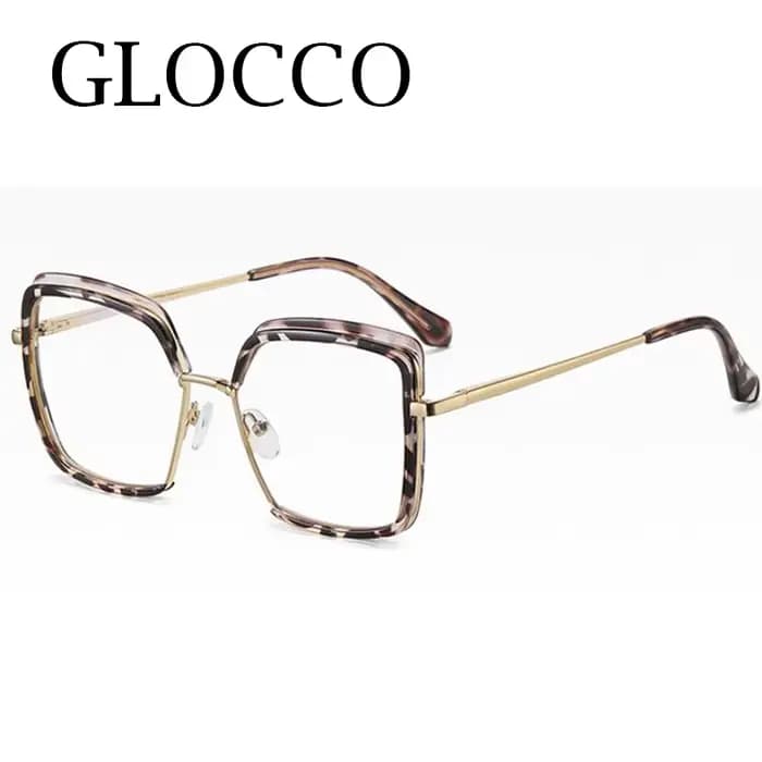 Lunettes d'ordinateur carrées léopard