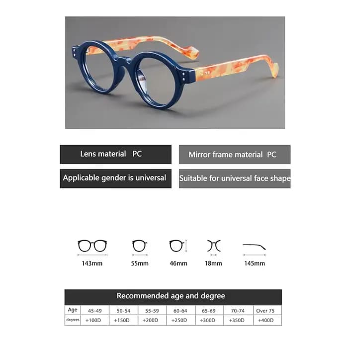 Lunettes de lecture rétro anti-lumière bleue