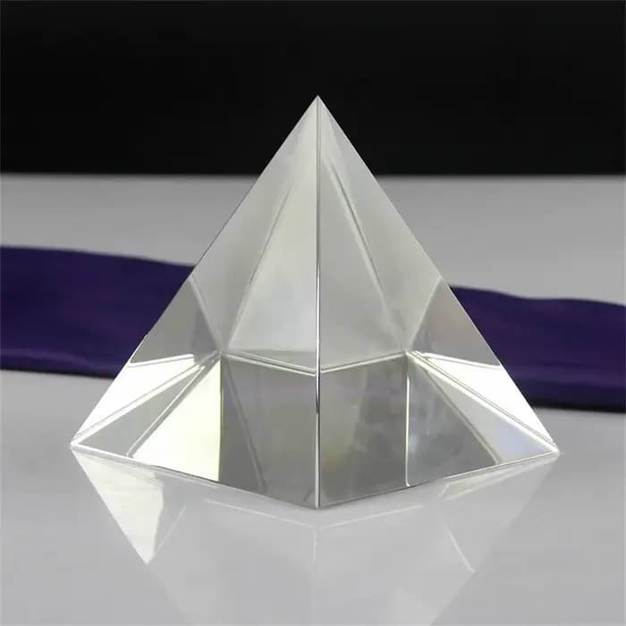 Pyramide transparente 3d, 1 pièce, 8CM, Triangle, verre de cristal, décoration artisanale pour la gravure