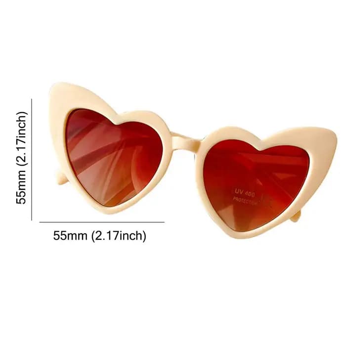 Lunettes de soleil vintage en forme de cœur pour enfants