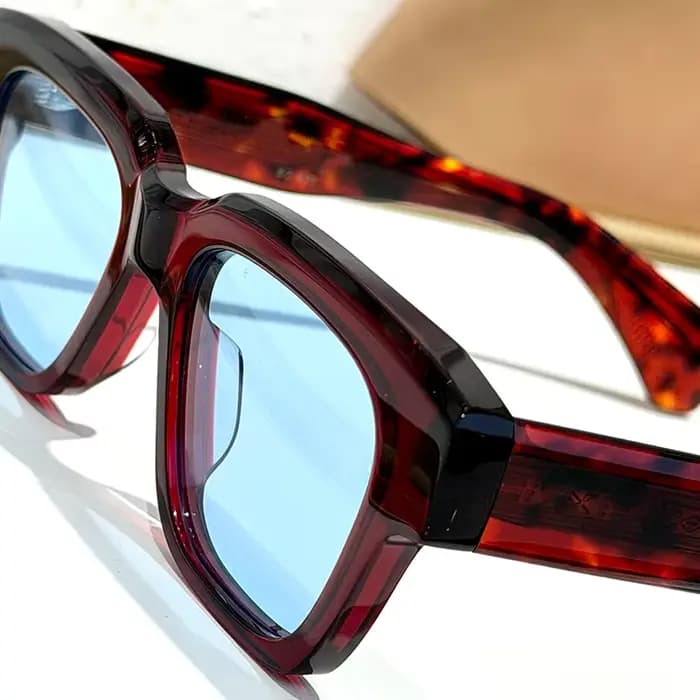 Lunettes de soleil FELLINI classiques noires patchwork pour hommes