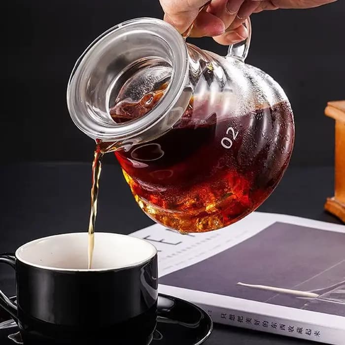 Carafe à café en verre de 600ml, cafetière Standard transparente pour verser sur cafetière