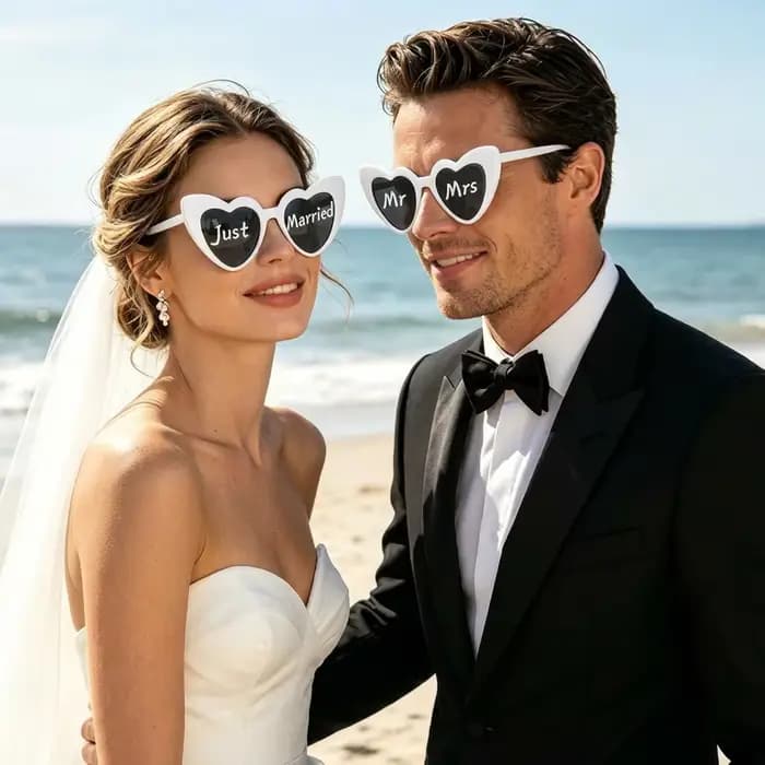Ensemble de lunettes de soleil en forme de cœur pour fête