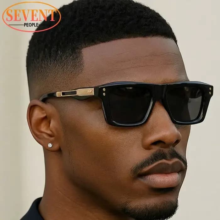 Lunettes de soleil carrées steampunk classiques pour hommes 2026 – Marque de luxe