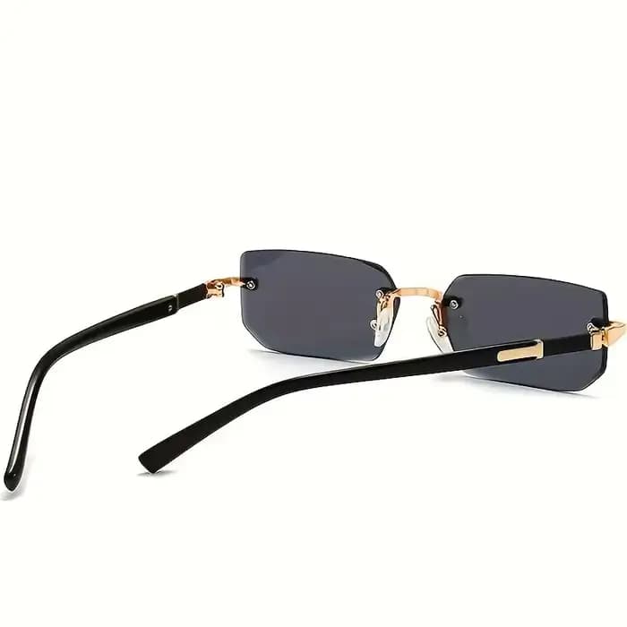 Lunettes de soleil rectangulaires sans monture pour hommes et femmes
