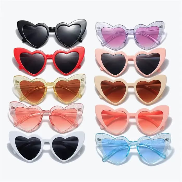 Lunettes de soleil en forme de cœur pour femmes