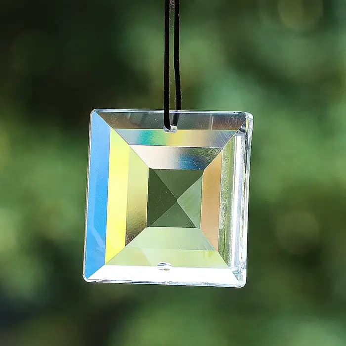 Pendentif en cristal pyramidal plat à facettes trapézoïdales de 48 mm, accessoire de lustre pour décoration de maison, Noël, mariage, DIY