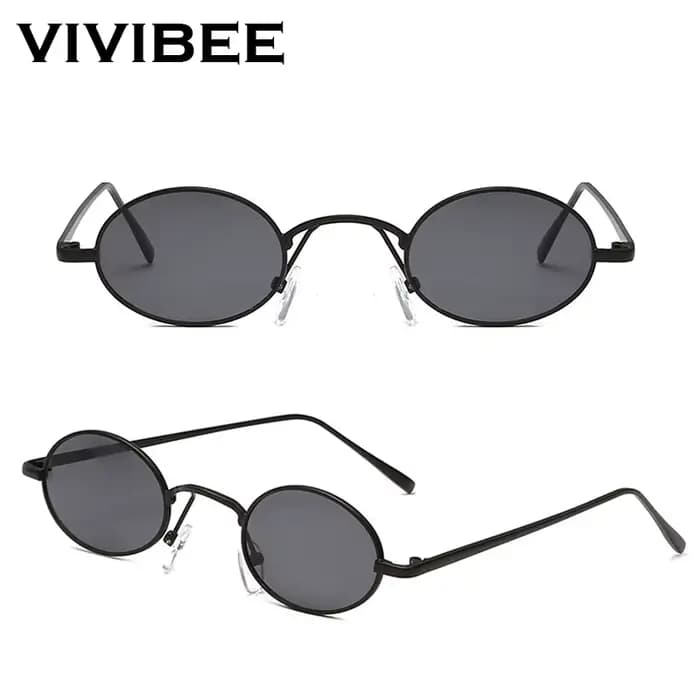 VIVIBEE Lunettes de soleil ovales vintage pour femmes 2026 Tendance Monture en métal doré Rétro Mini