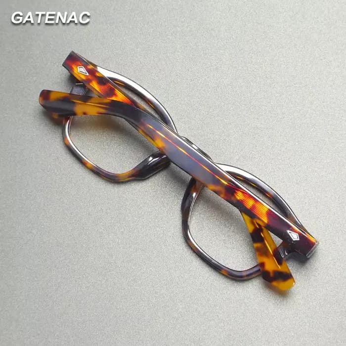 Gatenac Vintage épaissi acétate lunettes cadre hommes carré qualité à la main