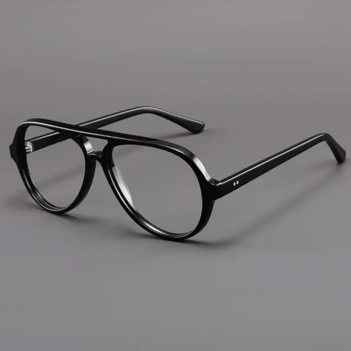 Lunettes de pilote en acétate à grande monture pour hommes