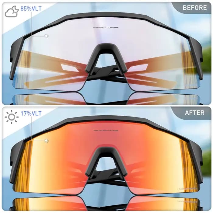 Kapvoe-Lunettes de soleil photochromiques de cyclisme pour hommes et femmes