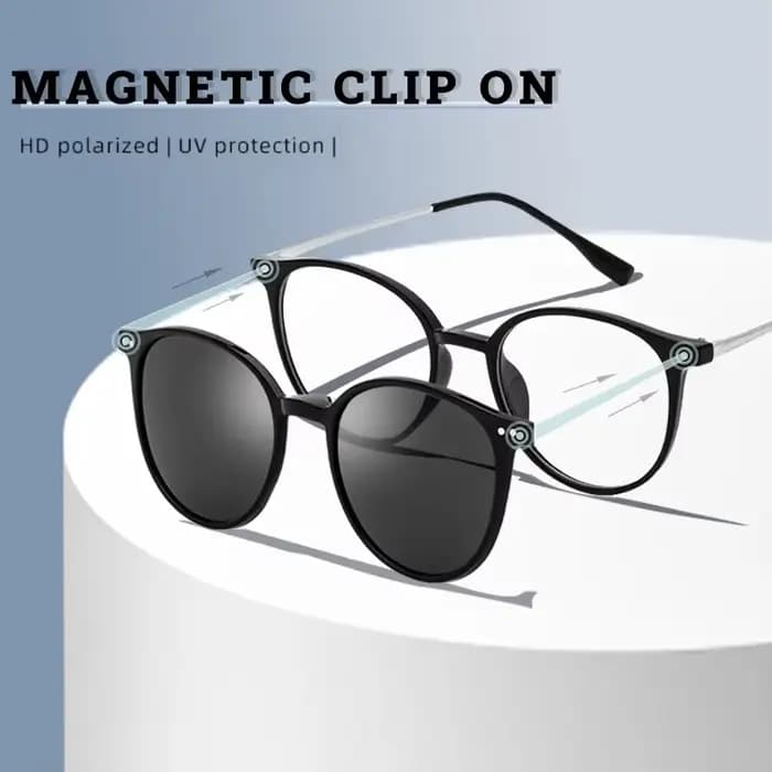 VICKY pince magnétique sur lunettes femmes conduite polarisé rond rose optique myopie