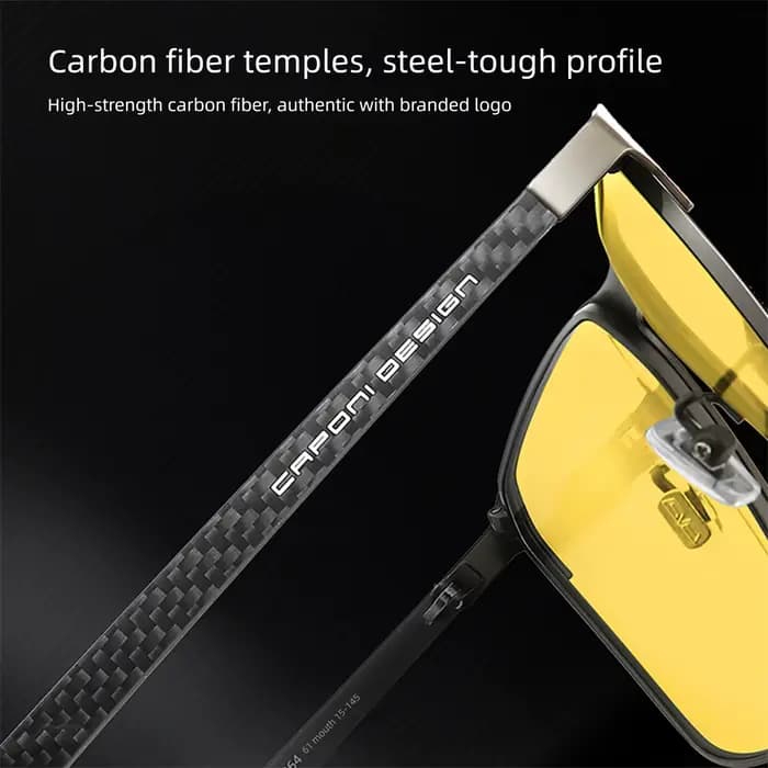 CAPONI Top qualité Vision nocturne lunettes de soleil pour hommes femmes cadre en Fiber de carbone