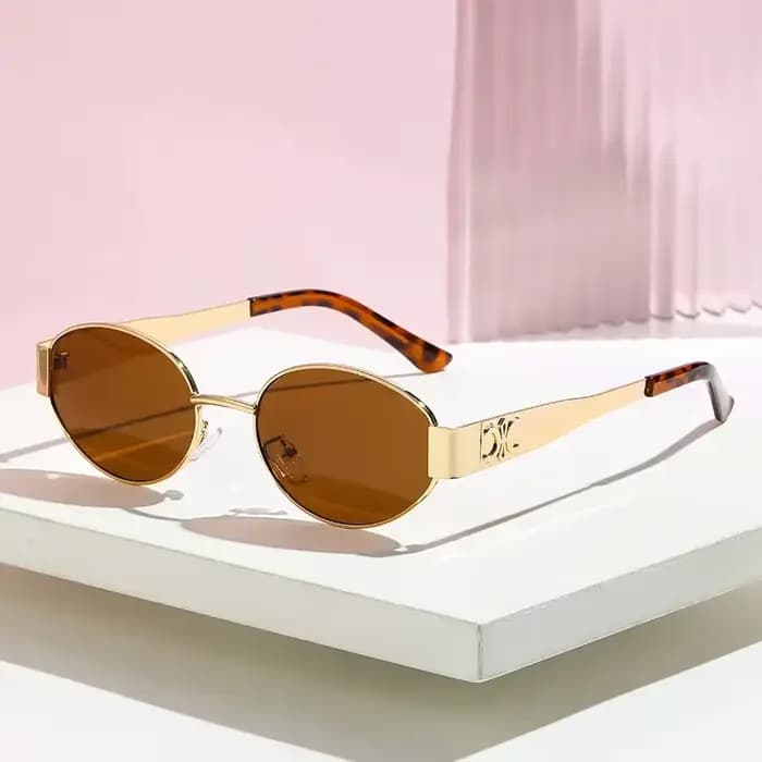 Lunettes de soleil unisexes de luxe en métal