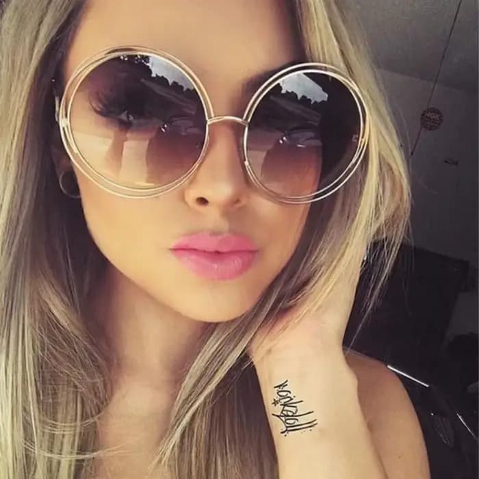 Lunettes de soleil vintage rondes de grande taille pour femmes