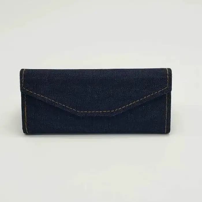 Étui à lunettes pliant Triangle en tissu Denim