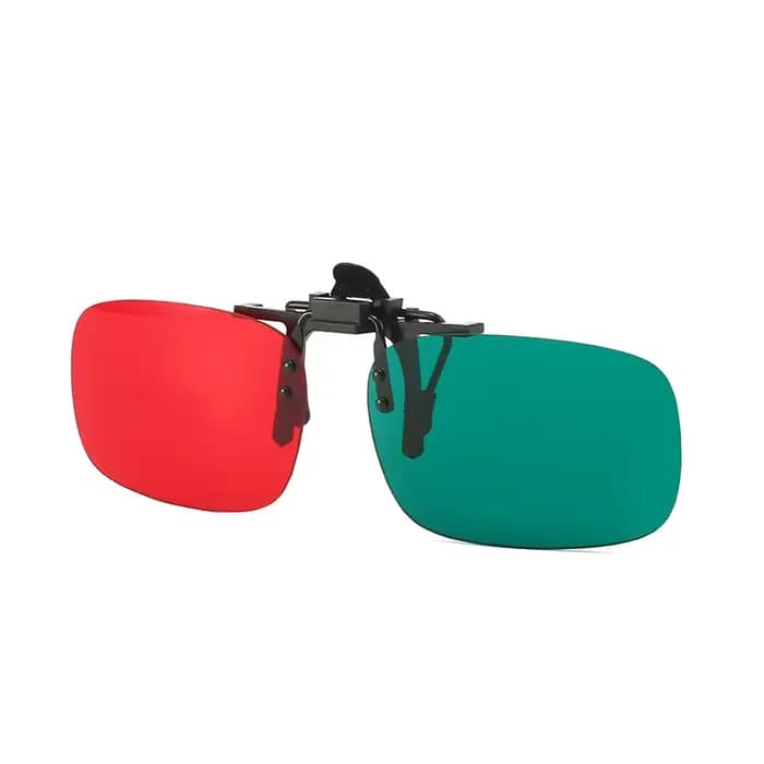Lunettes 3D à clips, vert-rouge-bleu