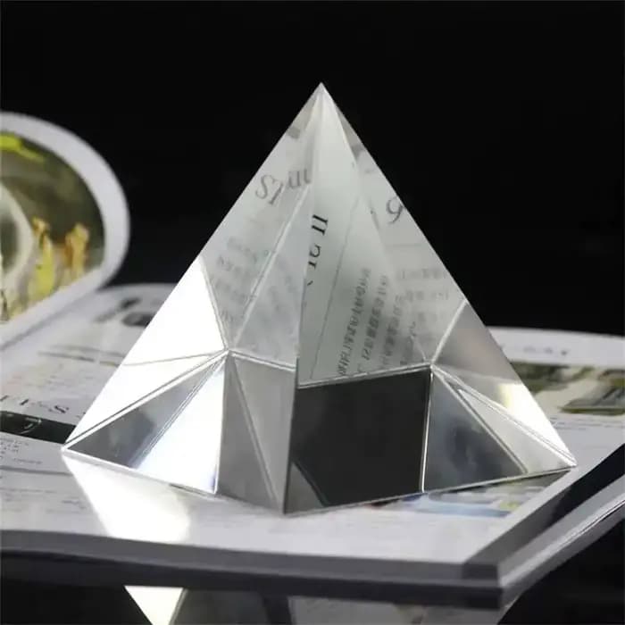 Pyramide transparente en acrylique, 5cm, 6cm, 8cm, 10cm, triangle en verre cristal, décoration artisanale pour gravure, 1 pièce
