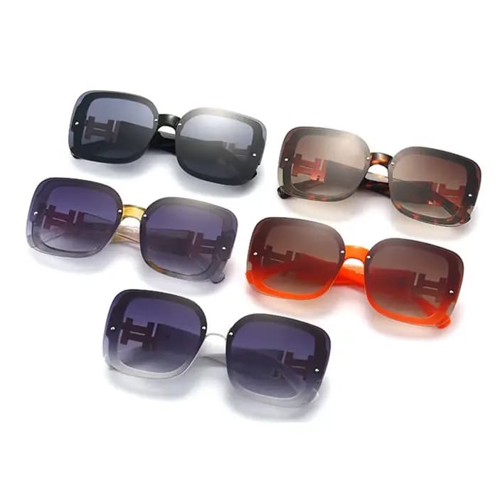Lunettes de soleil carrées Orange pour femmes