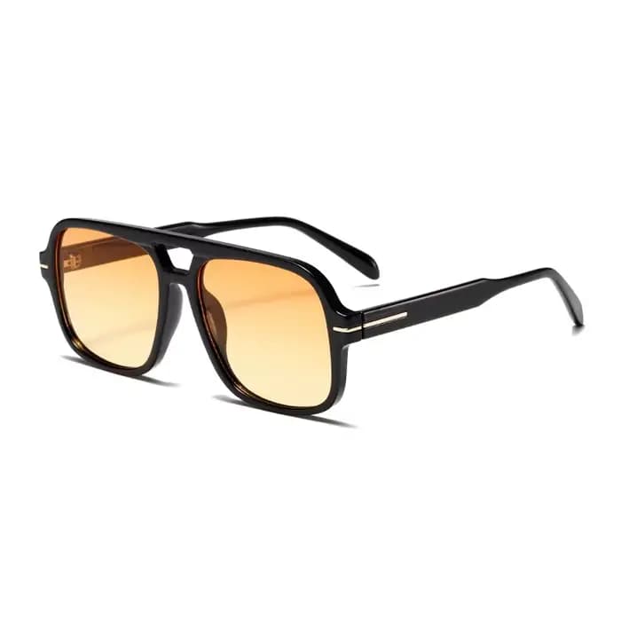 Lunettes de soleil VAKA Double Bridge Square Aviator - UV400 Style Pilote Vintage