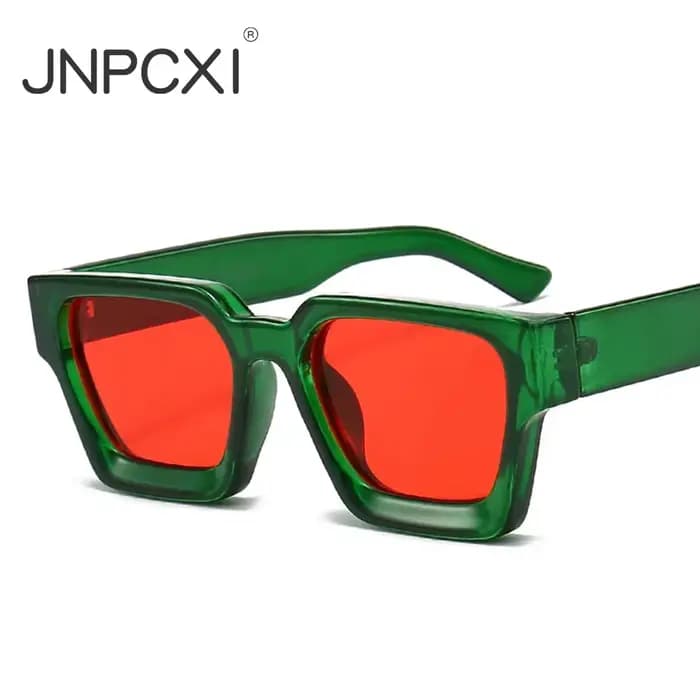 JNPCXI mode carré femmes lunettes de soleil de luxe rétro vert marque concepteur hommes tendance