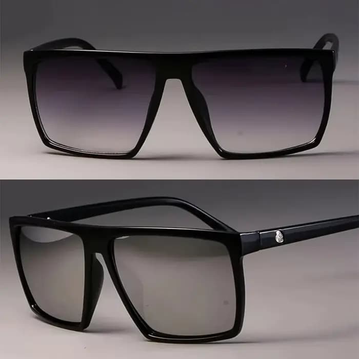 Lunettes de soleil tendance tête de mort, monture carrée de haute qualité, grande monture rétro, verres colorés pour hommes et femmes