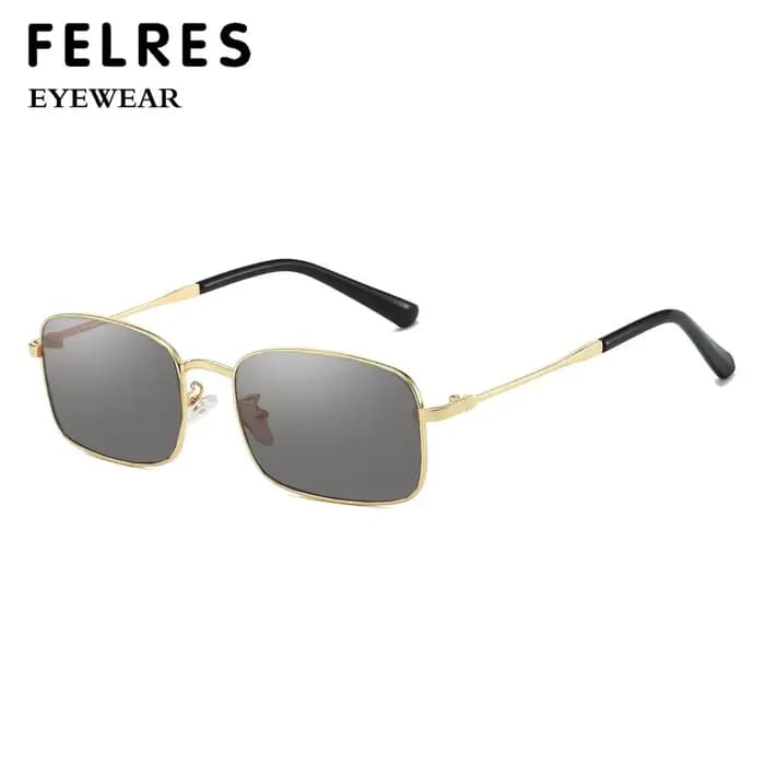 Lunettes de lecture teintées carrées en métal pour hommes