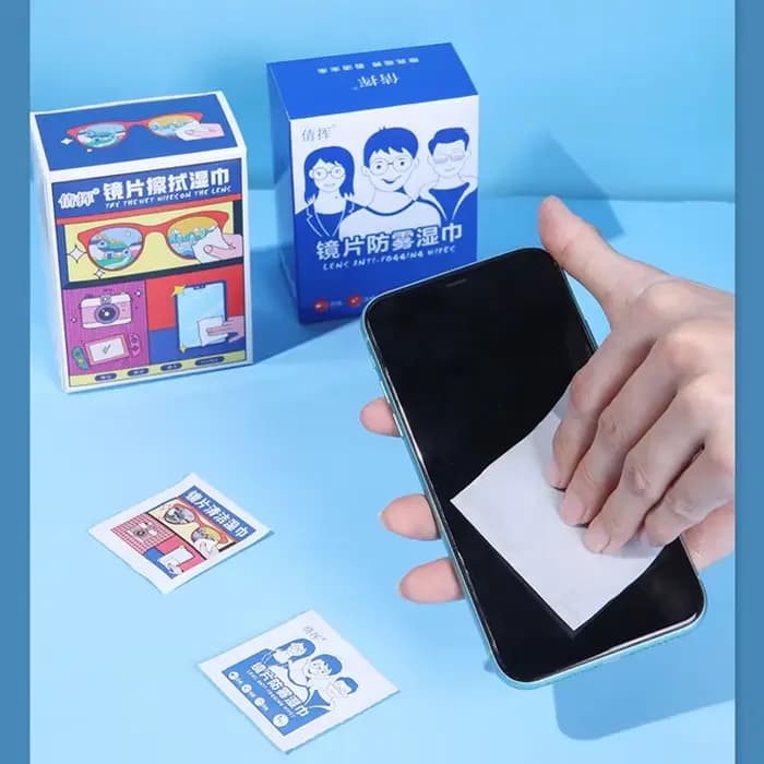 Lingettes anti-buée jetables pour lunettes