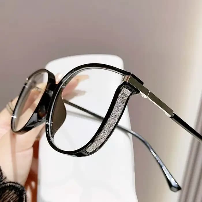 Lunettes de myopie photochromiques à monture scintillante pour femmes
