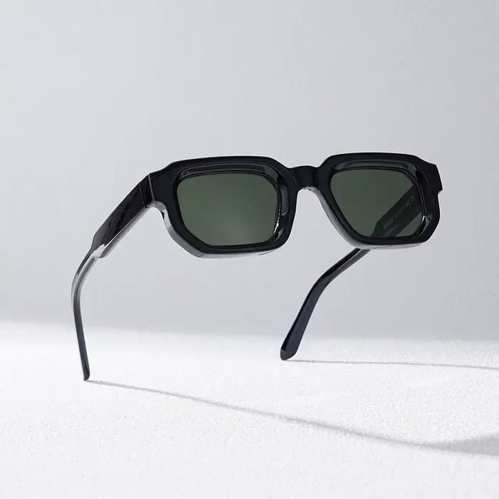 Ruiao hommes Vintage Rectangle cadre lunettes de soleil mode rétro