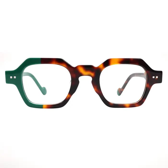 VZONE lunettes de déclaration pour femmes hommes acétate rétro cadre géométrique deux tons conception asymétrique accrocheur Unique