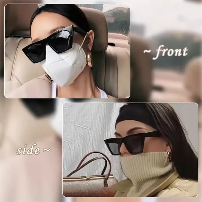Hipster bleu lunettes de soleil pour femmes concepteur rétro surdimensionné oeil de chat carré UV400 Anti réfléchissant
