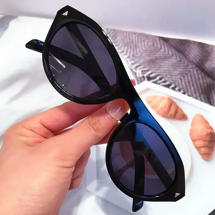 Nouvelle marque de mode léopard lunettes de soleil œil de chat pour femmes vintage petit rond dégradé