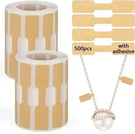 500 étiquettes de prix en papier, étiquettes pour bijoux, autocollantes, vierges, cartes de présentation, autocollants d'emballage pour colliers, boucles d'oreilles, bracelets, DIY