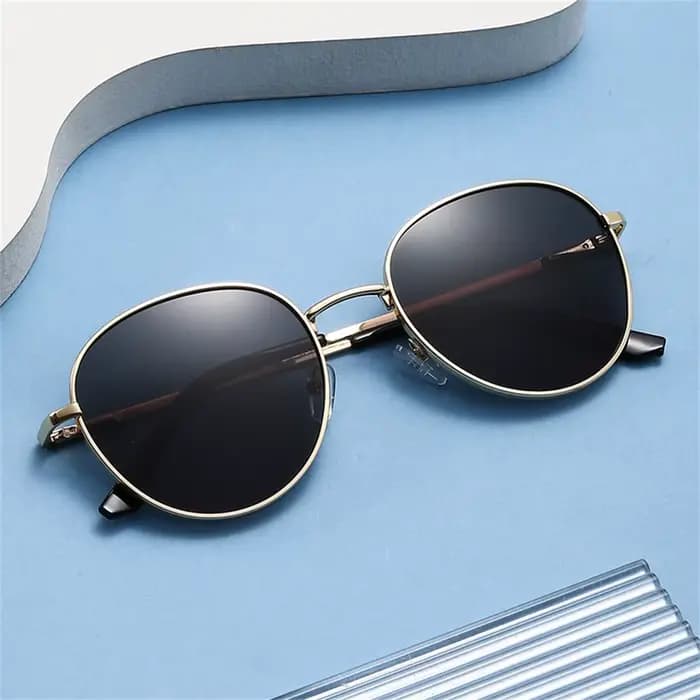 Lunettes de soleil rondes à monture métallique pour hommes et femmes