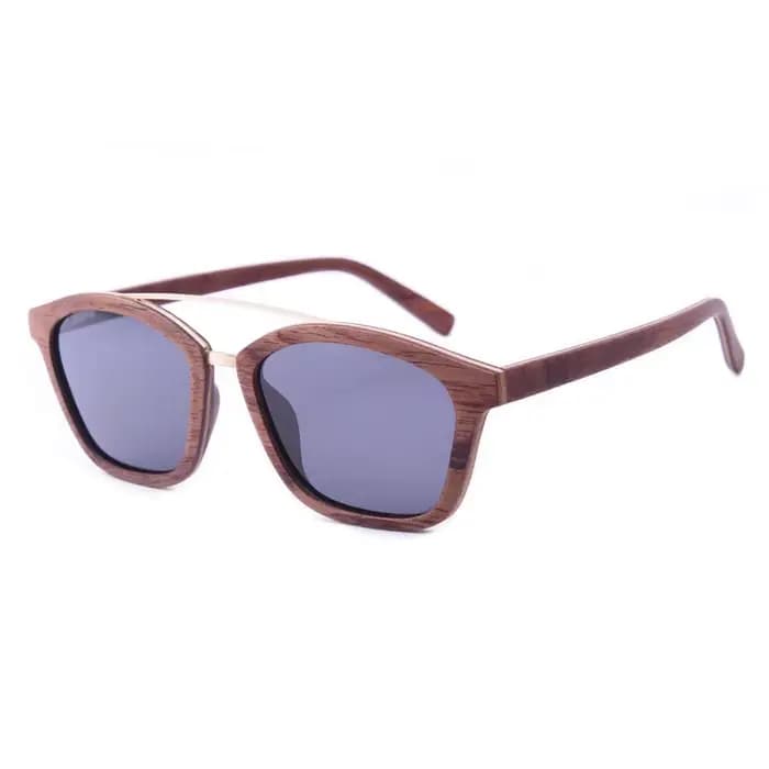 Lunettes de soleil de luxe en bois marron pour hommes et femmes