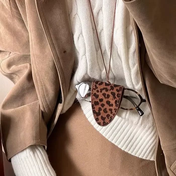 Sac de rangement de lunettes léopard