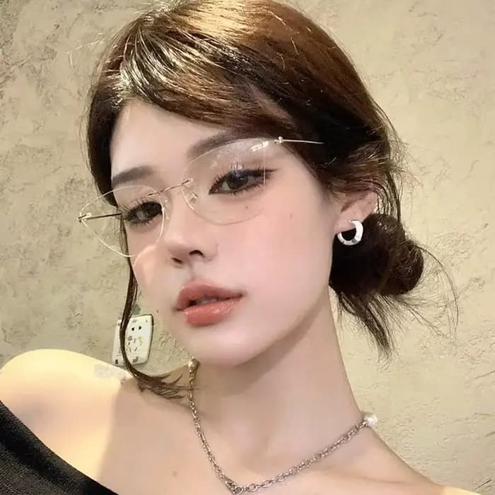 Lunettes Métalliques Sans Monture Effet Œil de Chat