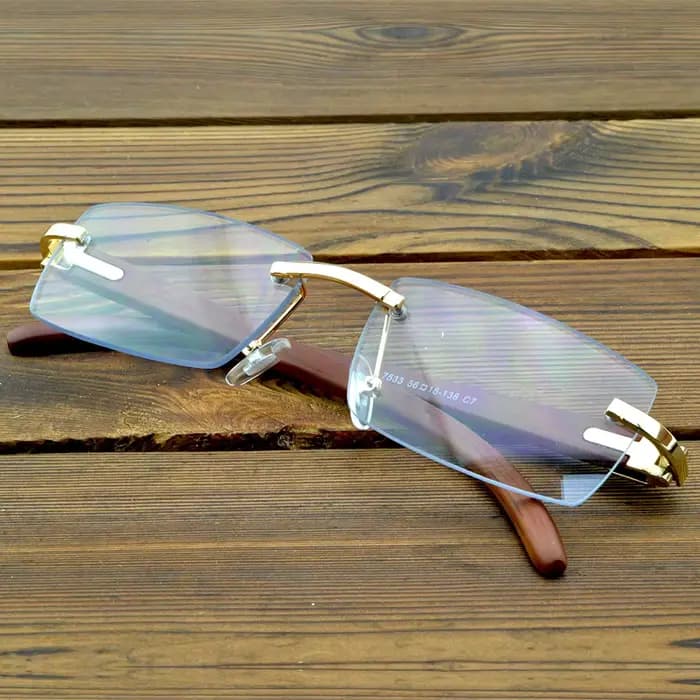 Monture de lunettes en bois naturel pour hommes et femmes