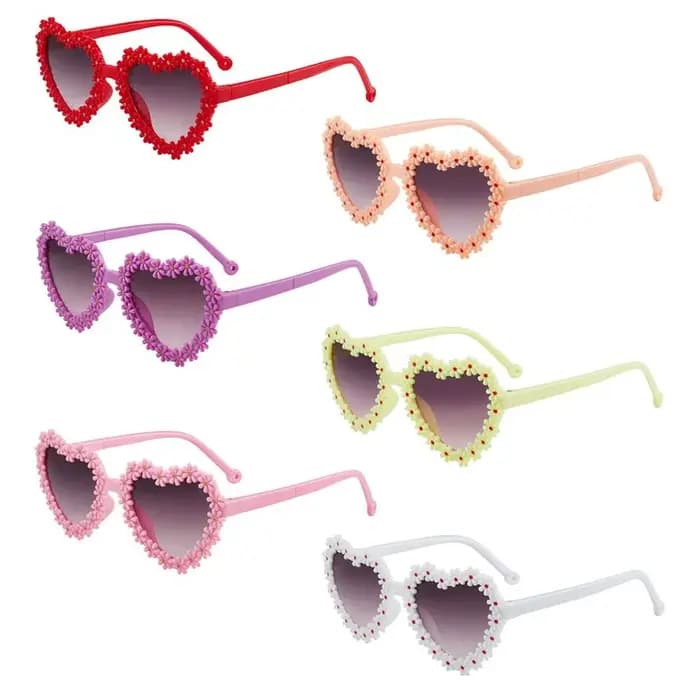 Lunettes de soleil mignonnes en forme de cœur