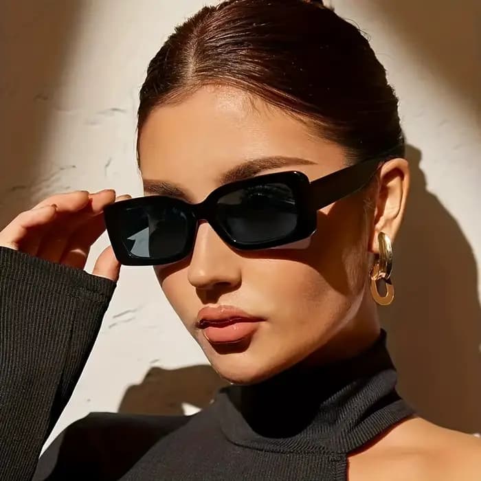 Lunettes de soleil rectangulaires à la mode pour femmes et hommes