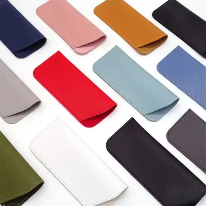 Pochette de protection pour lunettes en cuir PU souple