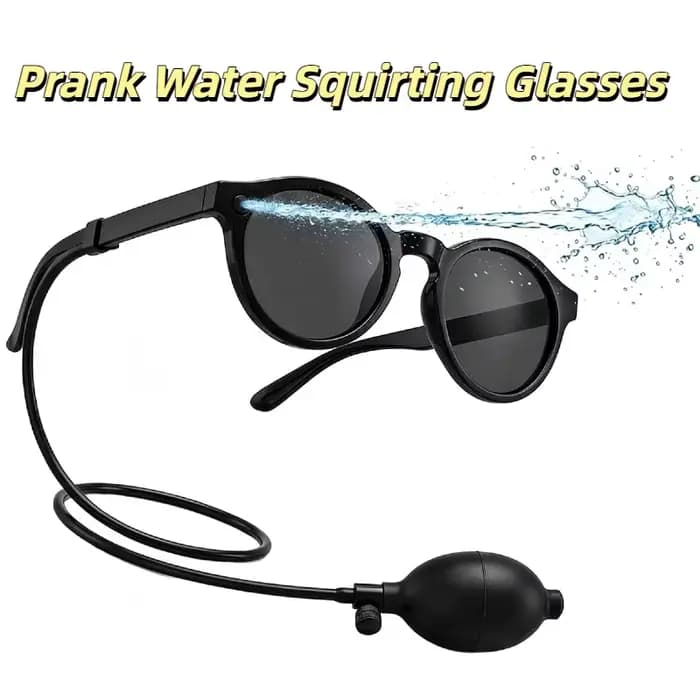 Lunettes de soleil amusantes à jet d'eau avec tube dissimulé pour farces