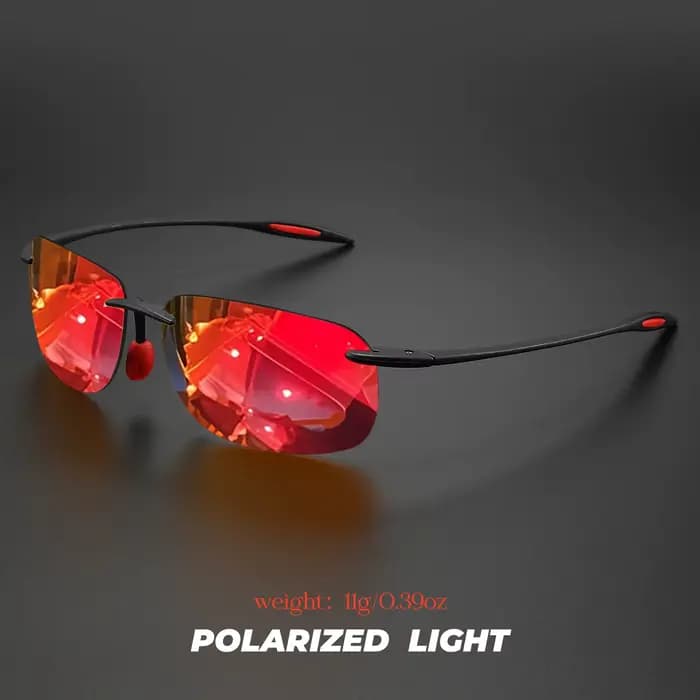 Lunettes de soleil polarisées sans cadre TR90 ultra légères 11 g – Coupe flexible et confortable