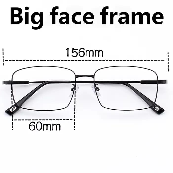 Grandes lunettes carrées pour visage large adultes hommes femmes métal titane plein cadre minimaliste