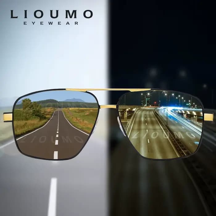 LIOUMO haute qualité carré hommes lunettes de soleil polarisées