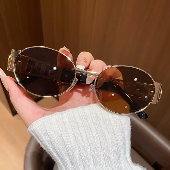 Lunettes de soleil de luxe en métal pour hommes et femmes
