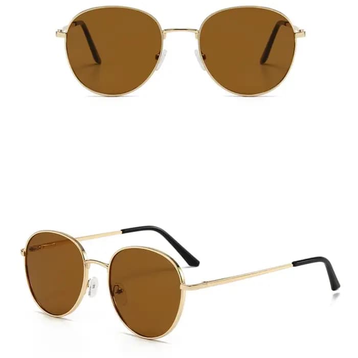 Lunettes de soleil rondes à monture métallique pour hommes et femmes