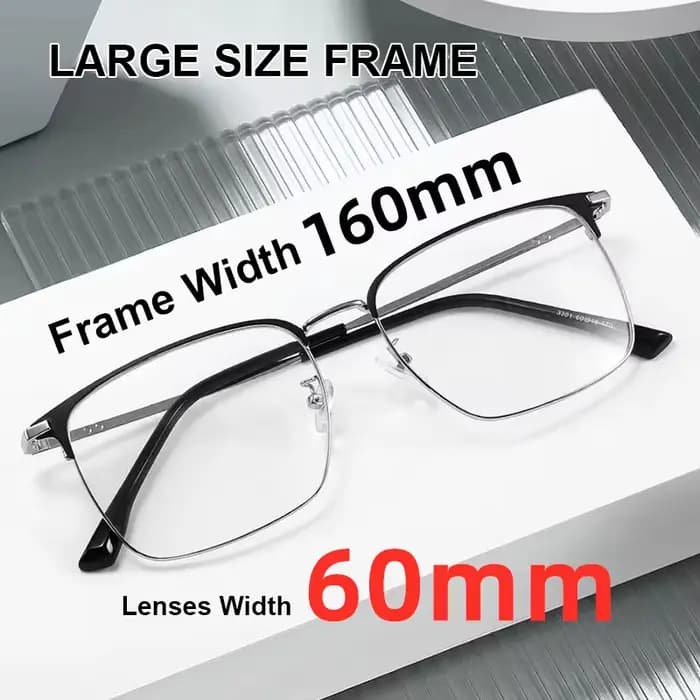160mm grande taille lunettes cadre hommes grand visage affaires