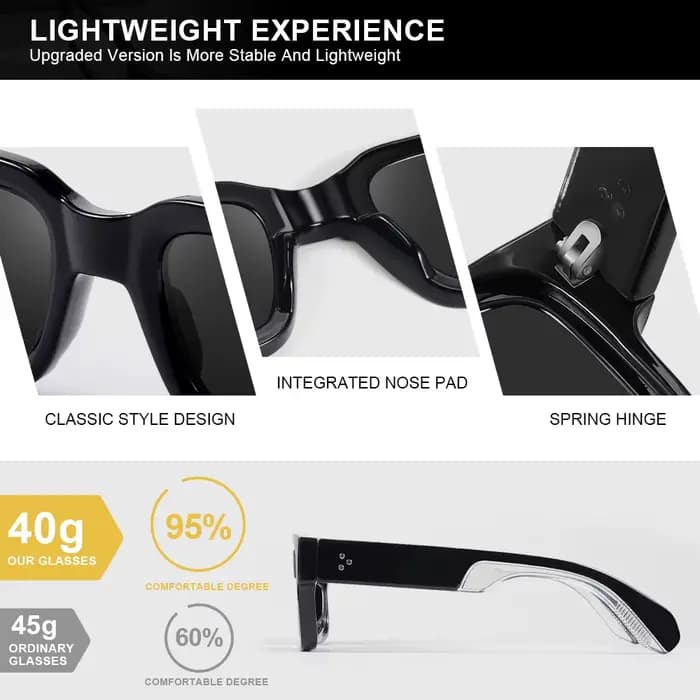 CRIXALIS Lunettes de soleil carrées rétro pour hommes et femmes